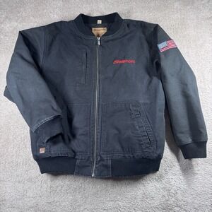 Snap On Tools Heavy Canvas Bomber Jacket Mens 2XL Quilt Lined Colorblock